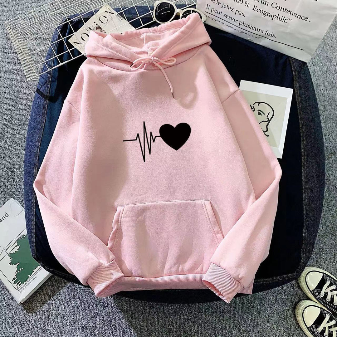 Women's hoodie with heartbeat motif Chic & Stil