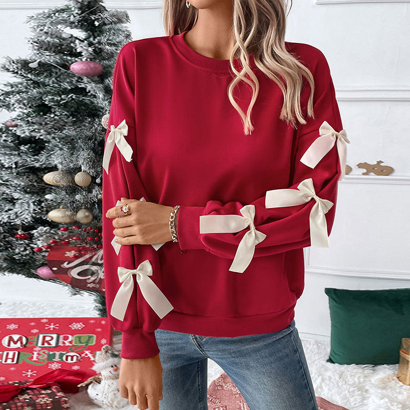 Ladies sweatshirt with ruffle and bow details Lune London