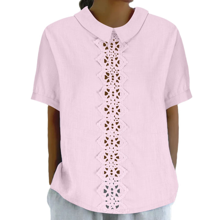 Women short sleeve blouse with lace detail Lune London