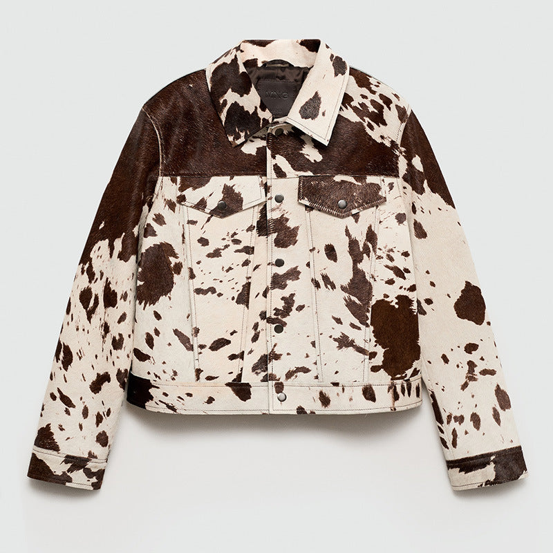 Veste en denim tendance pour femmes au look extravagant en fourrure animale Chic & Stil
