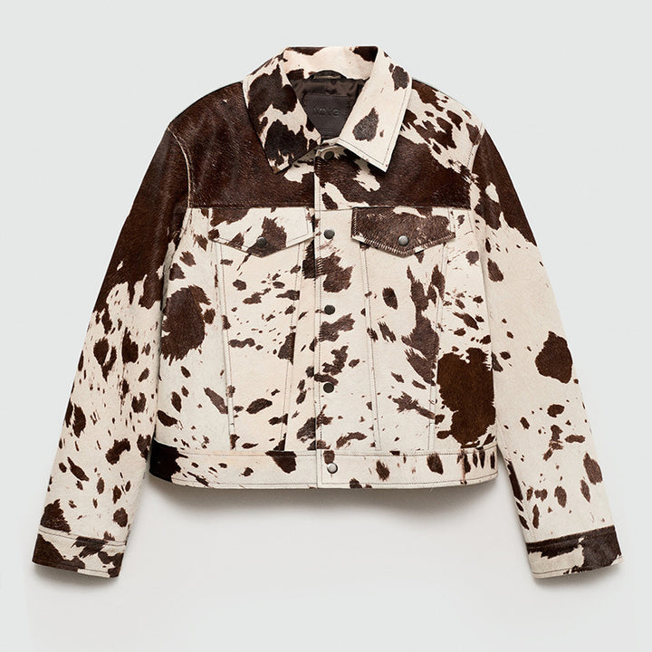 Veste en denim tendance pour femmes au look extravagant en fourrure animale Chic & Stil