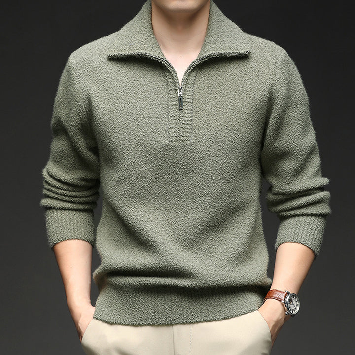 Men's sweater with high collar and zipper Lune London