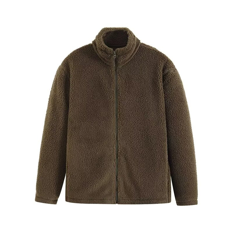 Veste en polaire pour femmes avec col haut et poches zippées pratiques Chic & Stil