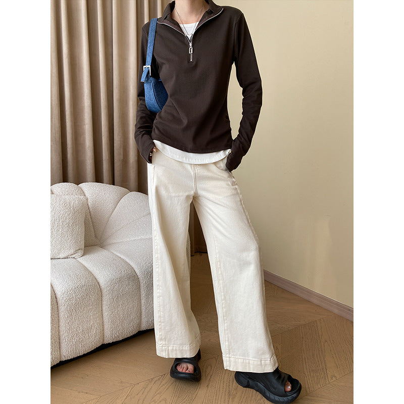 Women high-neck sweater with zipper Chic & Stil