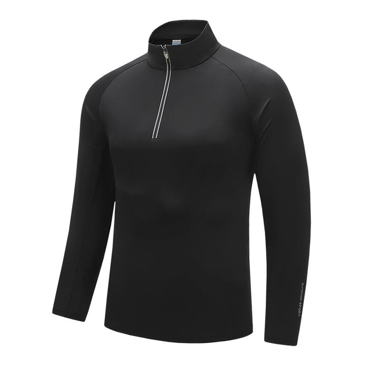Men's breathable long-sleeve sports shirt with UV protection and zipper collar Amarae