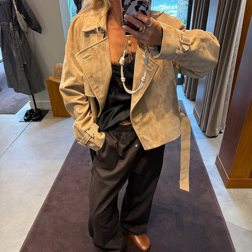 Elegant transitional jacket for women with belt detail Amarae