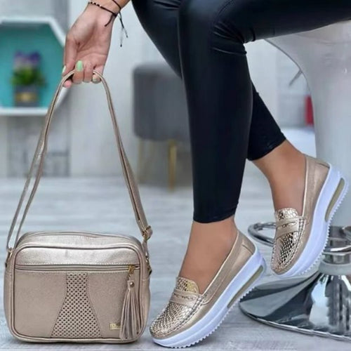 Ladies Elegant Metallic Slippers Amarae