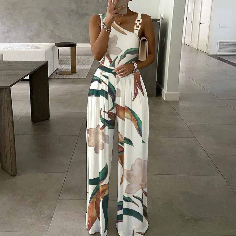 Ladies Maxi Jumpsuit Floral Print Lune London
