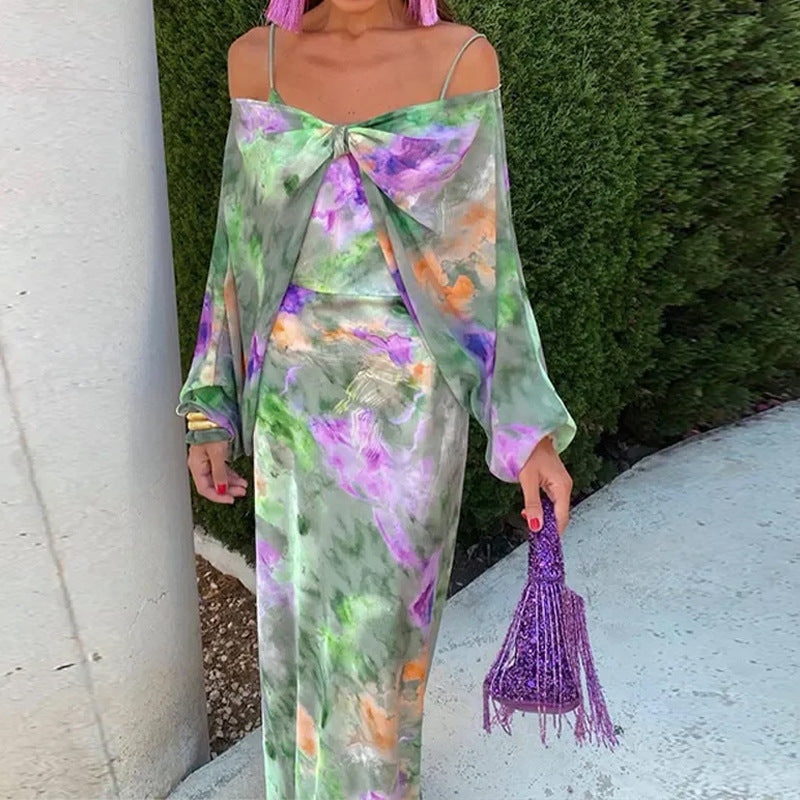 Robe Maxi Élégante pour Femmes avec Couper Joueur et Manches Transparentes Chic & Stil
