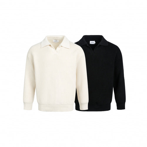 Ladies Elegant sweater and knitwear with modern collar and fine ribs Amarae