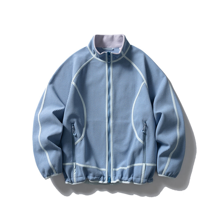 Unisex Structured Fleece Jacket with Zipper, Raglan Sleeves and Elastic Hem Amarae