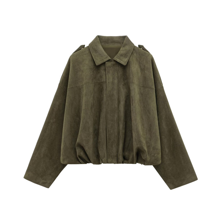 Ladies oversized synthetic leather garment with modern cut and trendy cord Amarae