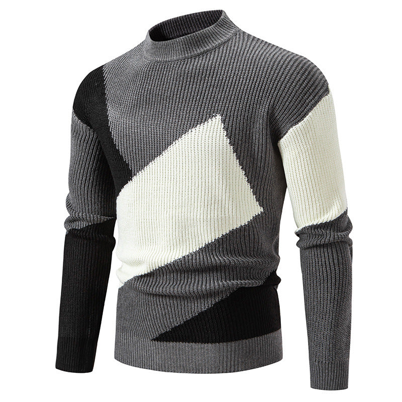Trendy high-neck sweater for women with geometric pattern Lune London