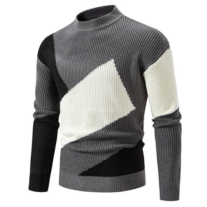 Trendy high-neck sweater for women with geometric pattern Lune London