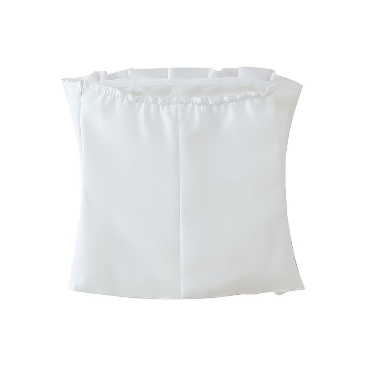 Sleeveless top for women with voluminous ruffle design Lune London