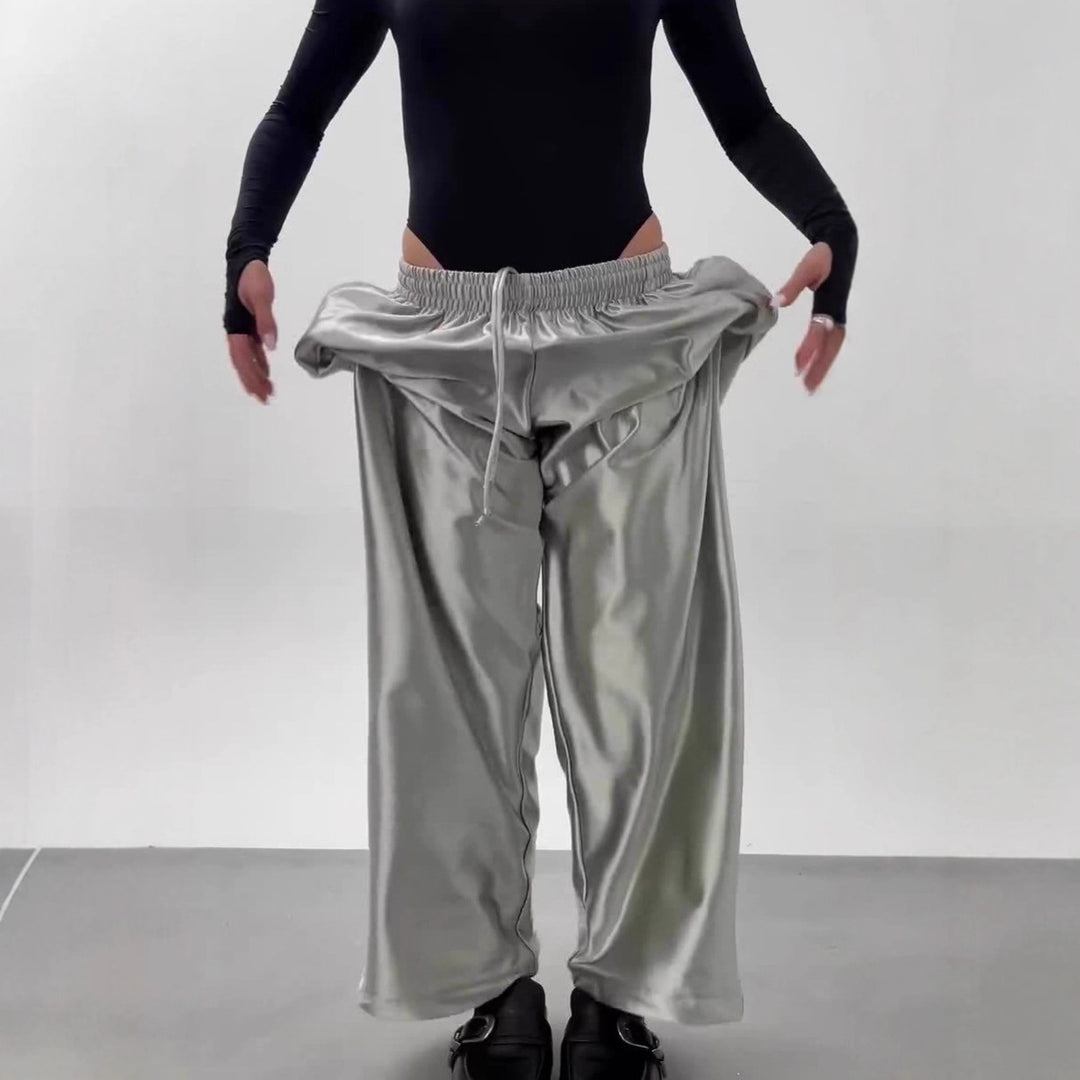 Pantalons en satin élégants et légers pour femmes Chic & Stil