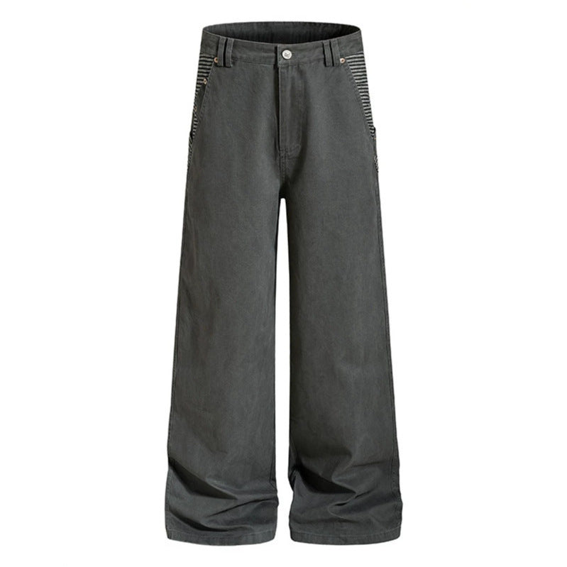 Women's Wide High-Waist Culotte Jeans in Palazzo Cut with Contrasting Pockets Amarae