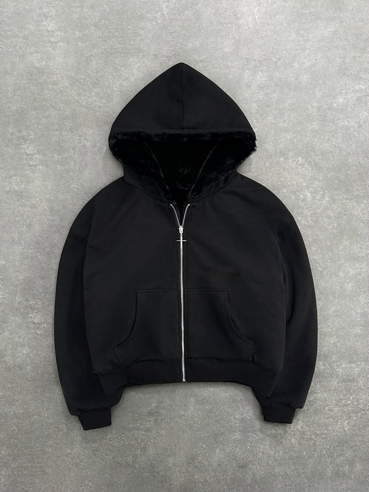 Sweat à capuche pour femmes avec doublure intérieure douce et fermeture éclair de haute qualité Chic & Stil