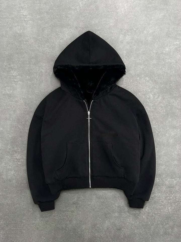 Sweat à capuche pour femmes avec doublure intérieure douce et fermeture éclair de haute qualité Chic & Stil