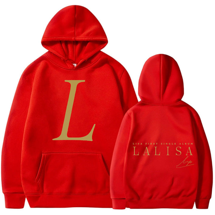 Women's hoodie with stylish initials print and generous kangaroo pocket Lune London