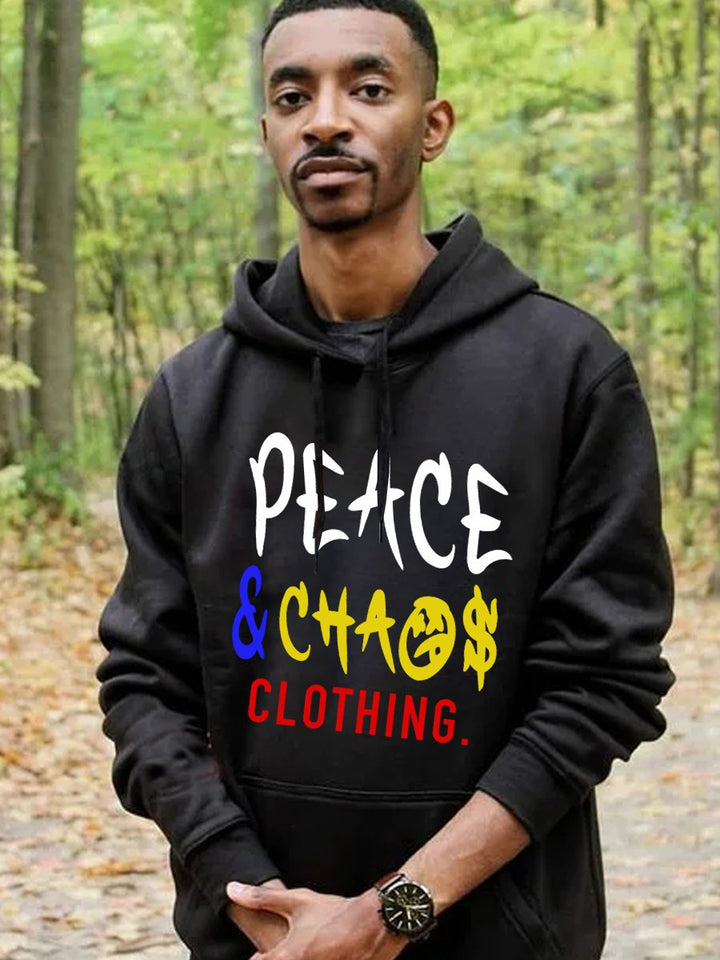 Hooded sweatshirt for men with a catchy inscription and practical pockets Amarae