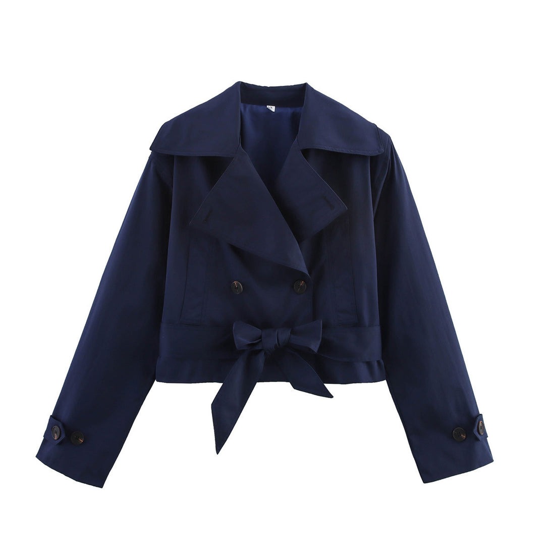 Veste courte élégante pour femme avec large col et ceinture à nouer Chic & Stil