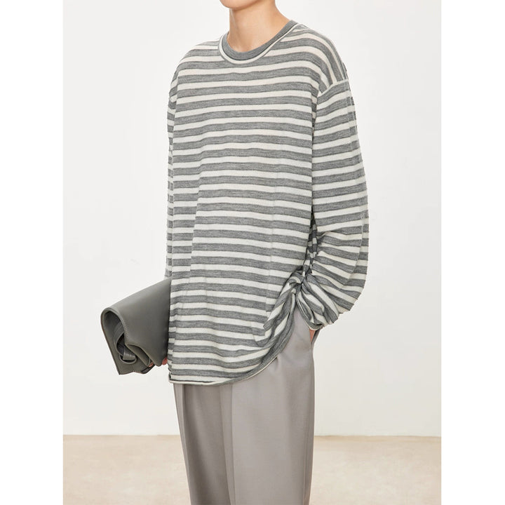Casual long sleeve t-shirt for women with trendy striped pattern Lune London