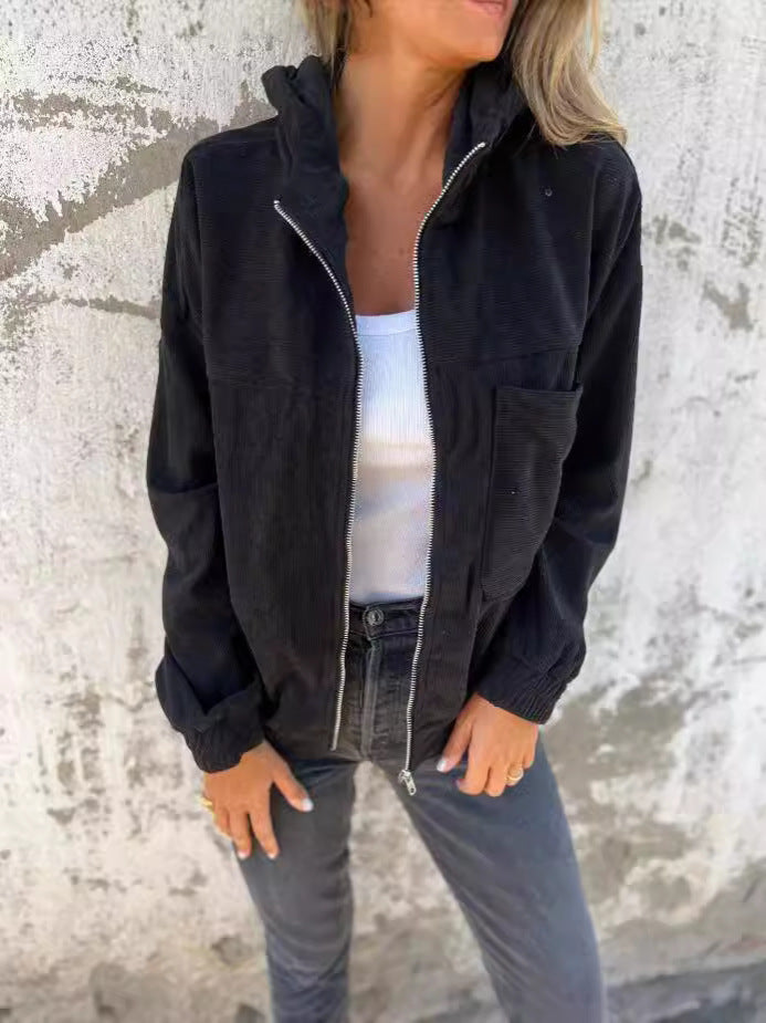 Amarae | with hood - velvet - casual fit - zipper - everyday use