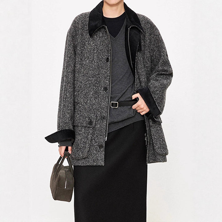 Veste de transition pour femmes au design modern en chevrons Chic & Stil