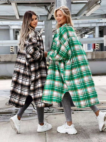 Amarae oversized plaid shirt jacket for women