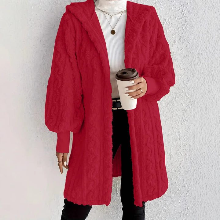Luxurious fleece hooded jacket for women Lune London