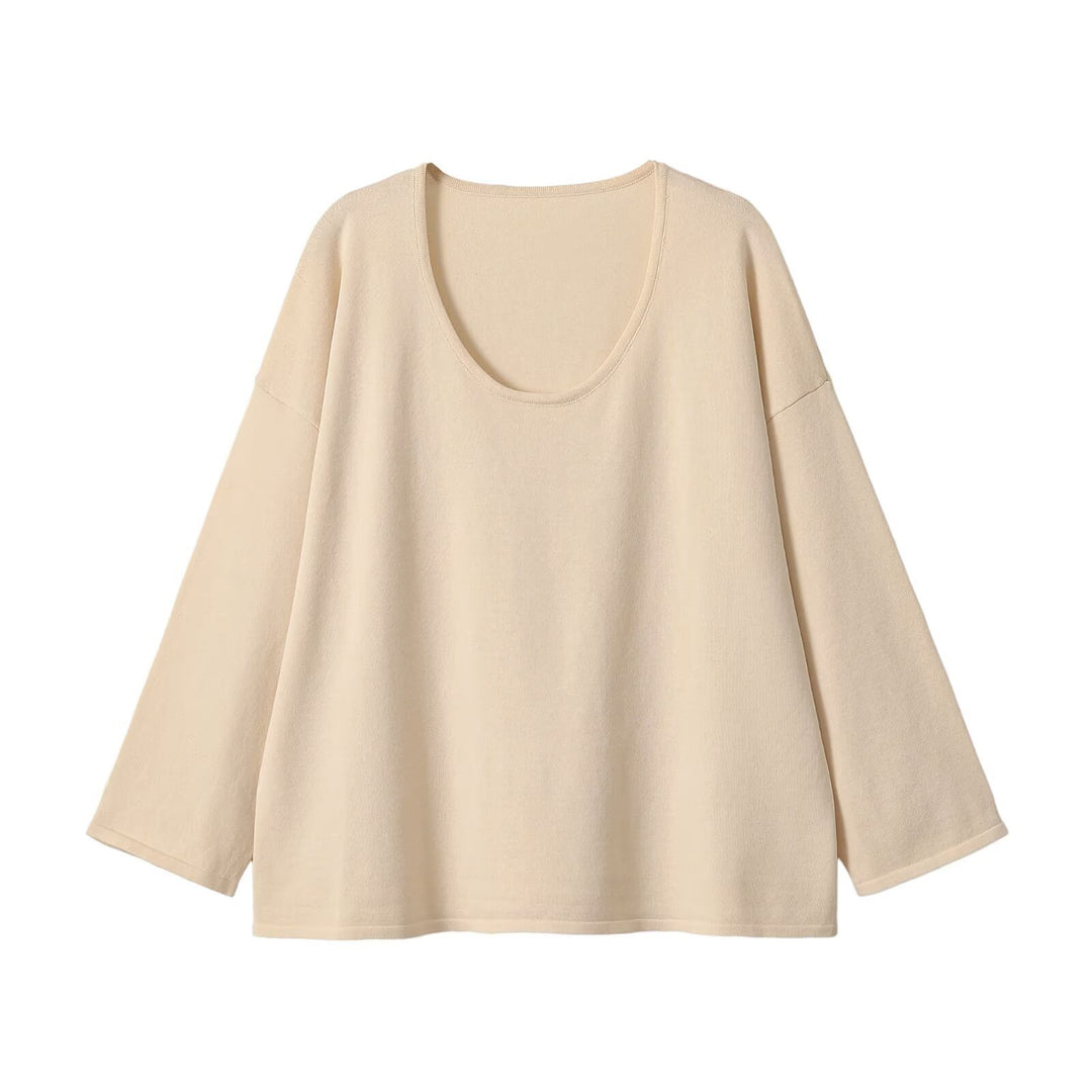 Women's Oversize Sweatshirt with deep round neckline and dropped shoulder Amarae
