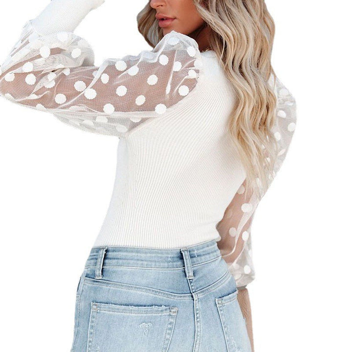 Ladies Trendy top with transparent puff sleeves Lune London