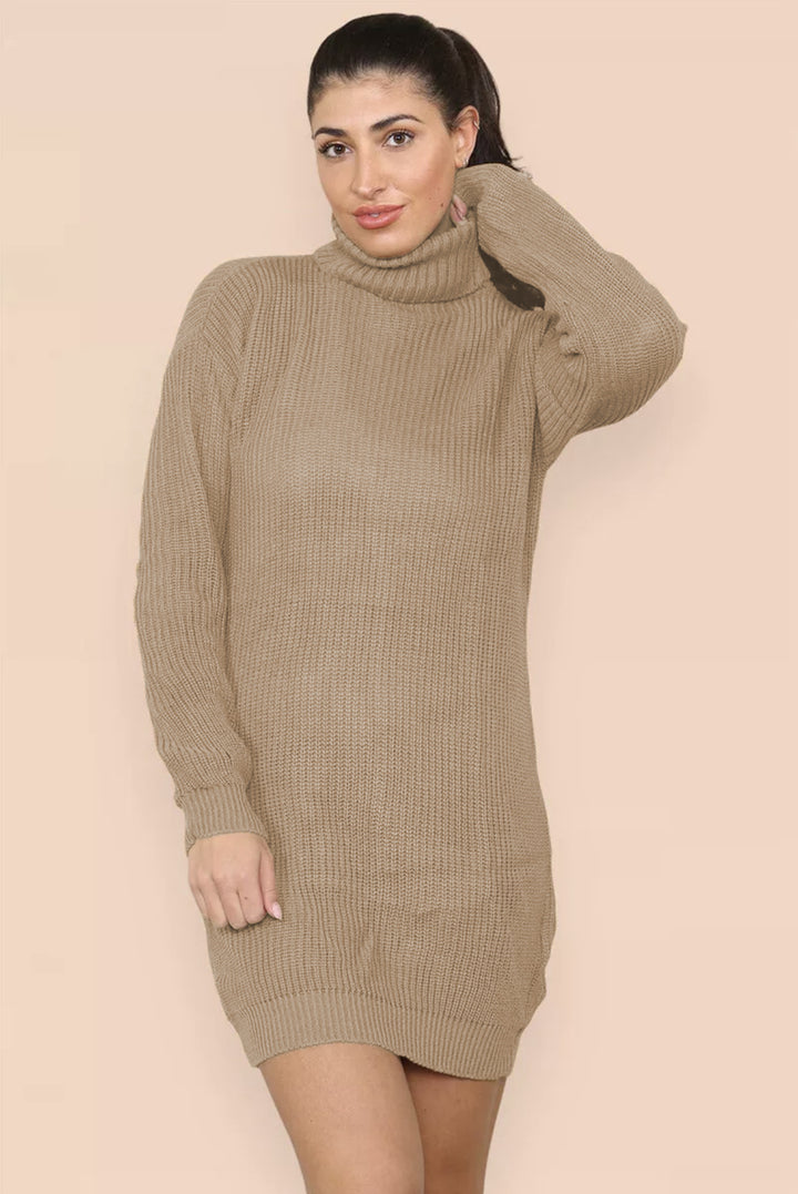 Women’s knitted dress with high collar and relaxed fit Lune London