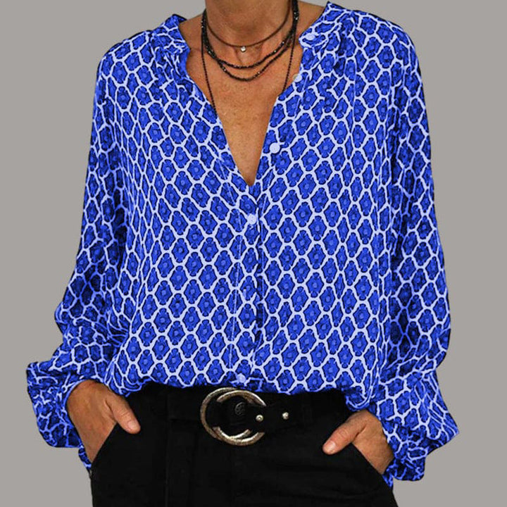 Ladies Blouse with Unusual Print and Comfortable Long Sleeves Lune London