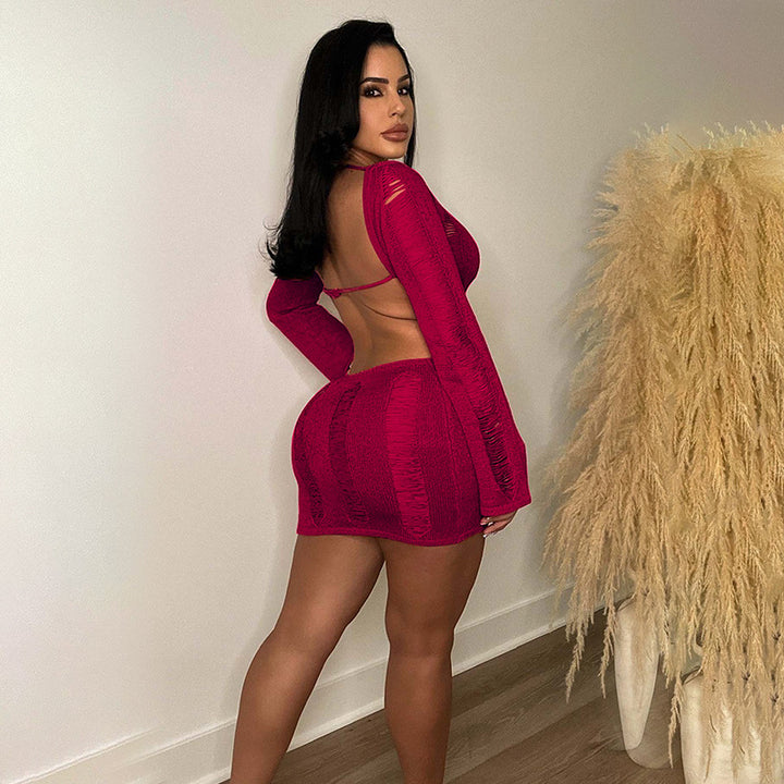 Fitted mini dress for women with long sleeves and structured design Lune London
