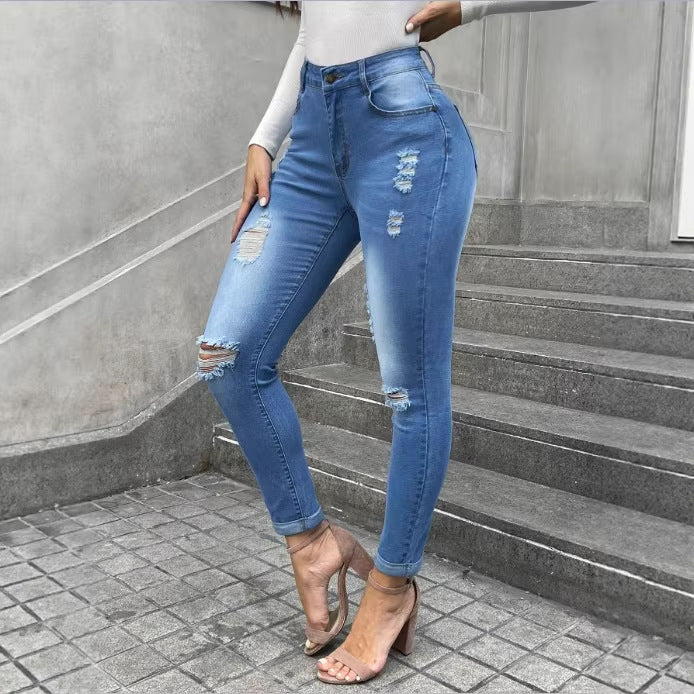 Ladies Shaping Skinny Jeans in Used Look with High Waist and Stretch Form Amarae