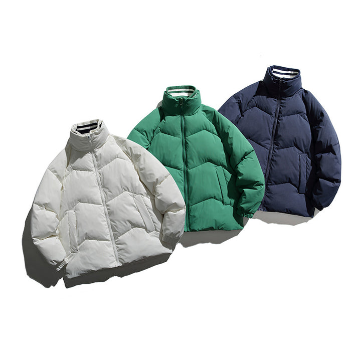 Unisex Padded Quilted Jacket in Boxy Cut with Ribbed Collar and Insulating Lining Amarae