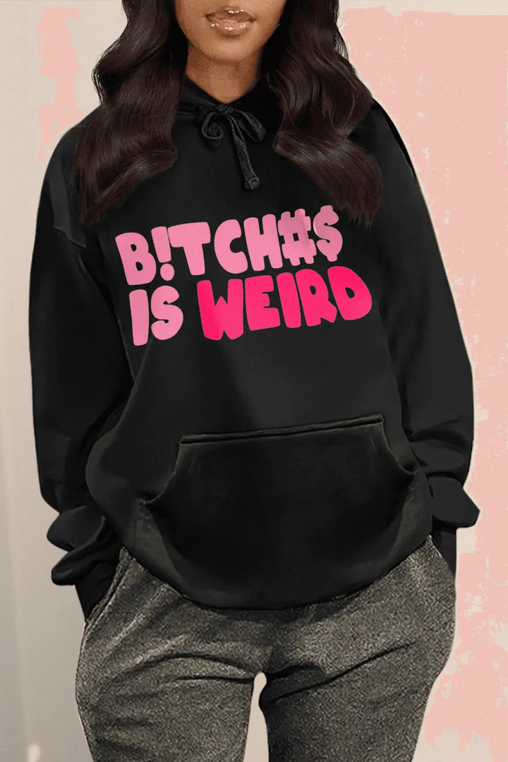 Hooded sweatshirt for women with catchy inscription Lune London