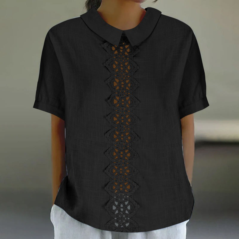 Ladies Light Lace Panel Blouse Lune London