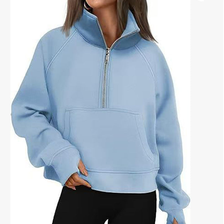 Women's Sporty Hoodie with High Collar Lune London