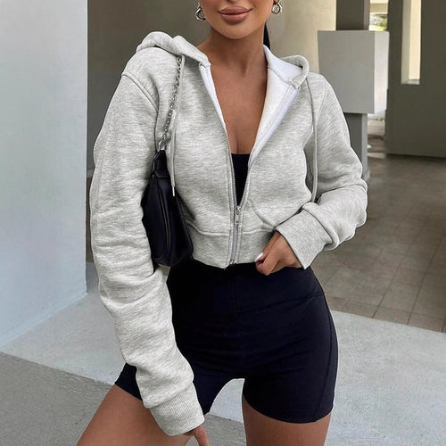Cropped sport jacket for women with zipper Amarae