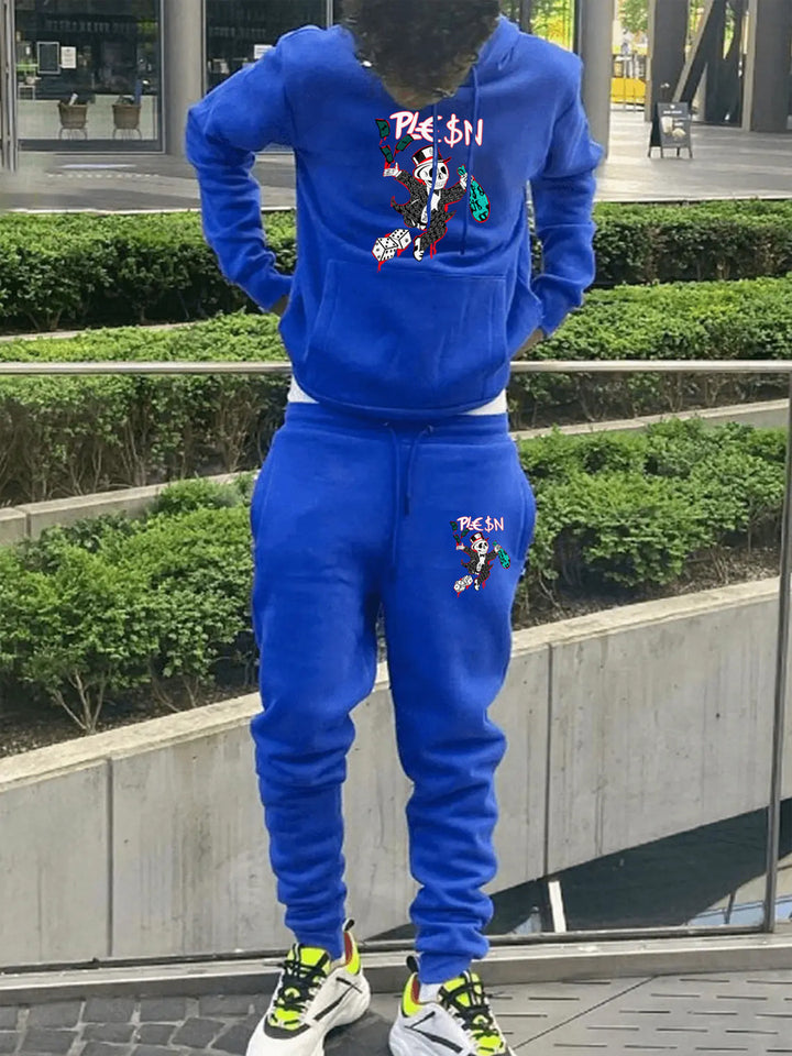 Men's jogger set with a striking graphic design and practical kangaroo pockets Amarae