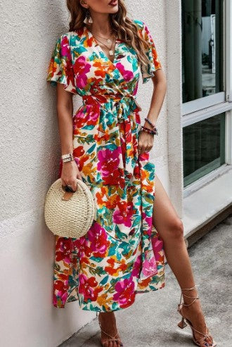 Lune London floral print maxi dress for women