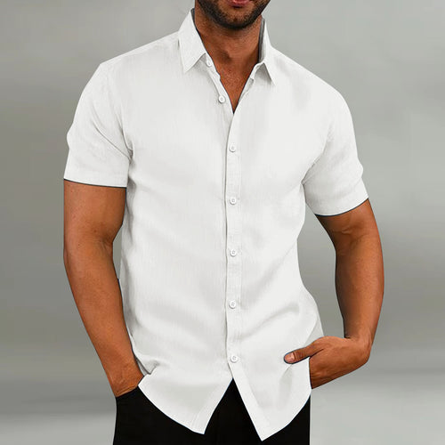 Short sleeve leisure shirt for men with button placket Amarae