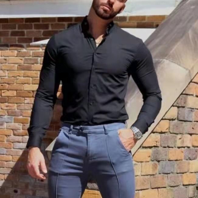 Men's long sleeve shirt with a stretchy fit and breathable fabric Lune London
