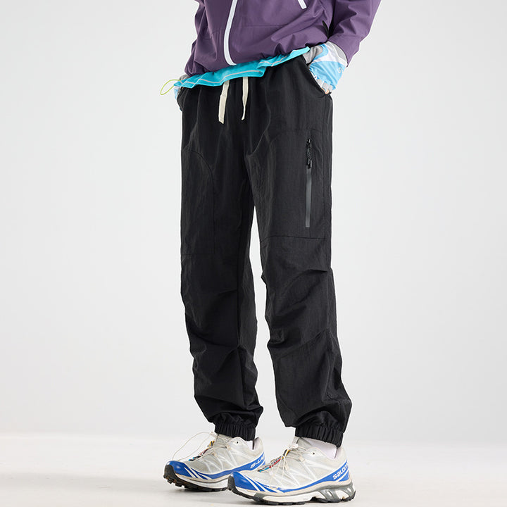 Men's Lightweight Tech Cargo Jog Pants made of Ripstop with Thigh Zipper and Elastic Hem Amarae