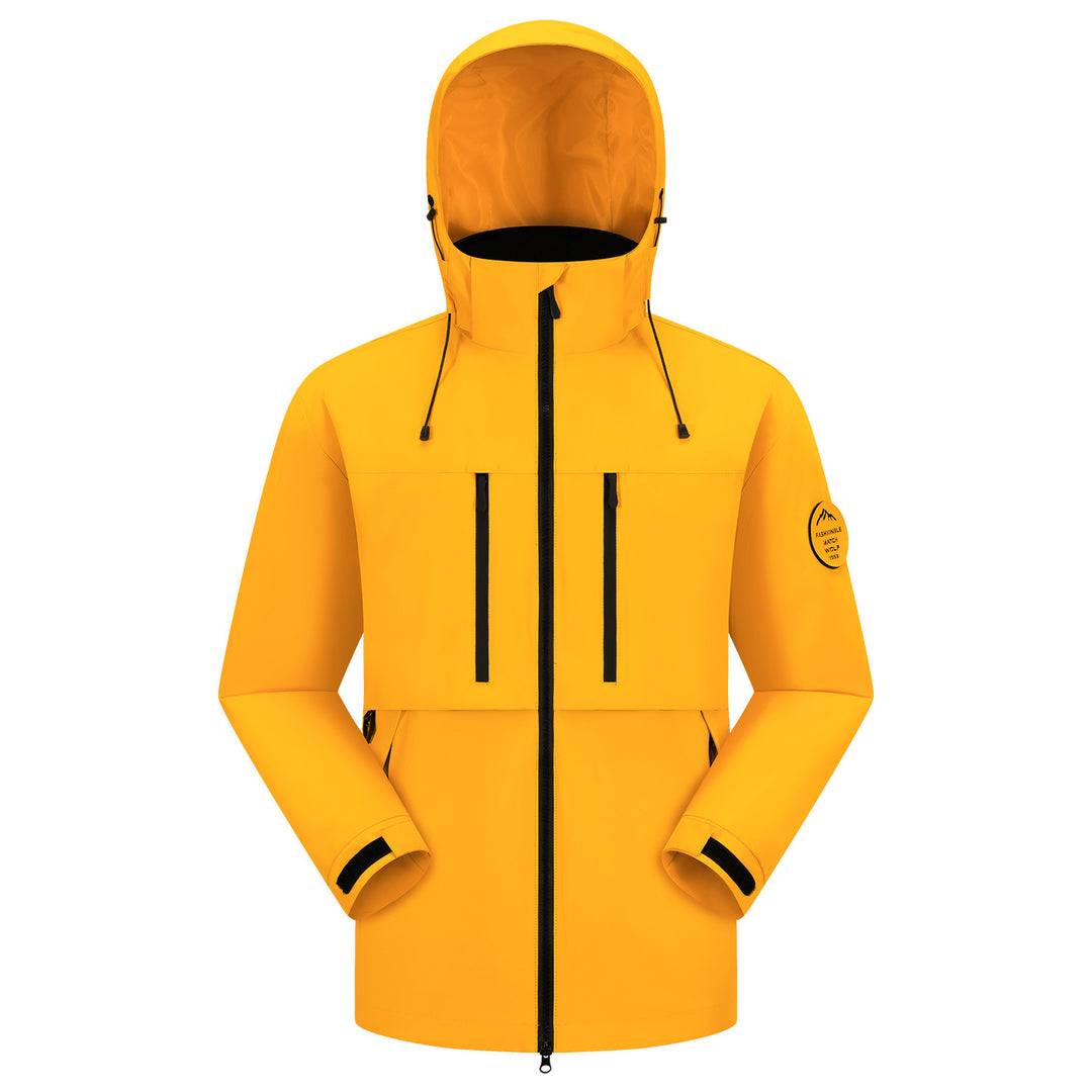 Men's Waterproof Breathable Softshell Outdoor Jacket with Adjustable Hood Amarae