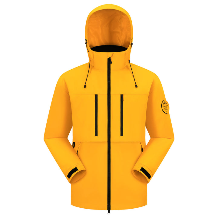 Men's Waterproof Breathable Softshell Outdoor Jacket with Adjustable Hood Amarae