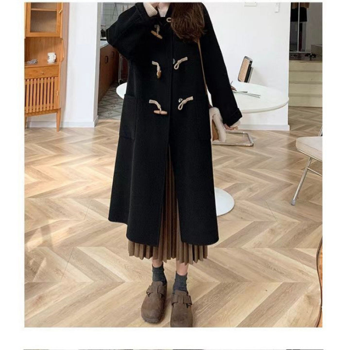Women's Duffle Coat with Practical Pockets and Decorative Wooden Toggle Buttons Chic & Stil
